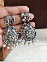Antique 925 Silver Elephant Dangler Earrings | Sarichka